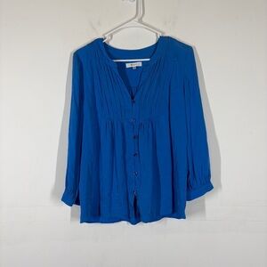 Milly Silk Blend Long Sleeve Blouse Size 8